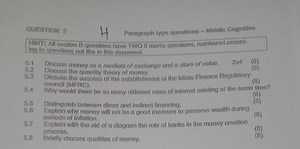 Question 5:1. Discuss money as a medium of exchange and a sto... | Filo