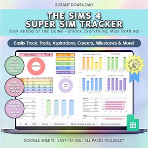 The Sims 4 Super Sim Challenge Tracker ADVENTURE AWAITS, Template, Spreadsheet, Digital Planner - Etsy