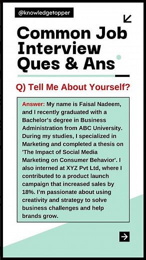 TELL ME ABOUT YOURSELF INTERVIEW QUESTION AND ANSWER