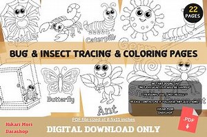 Bug & Insect Tracing & Coloring Pages – 22 Fun Activities for Young Explorers