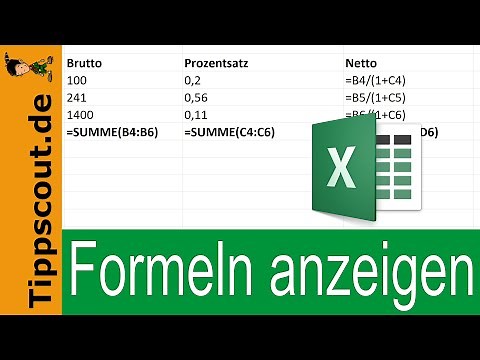Excel alle Formeln einer Tabelle anzeigen
