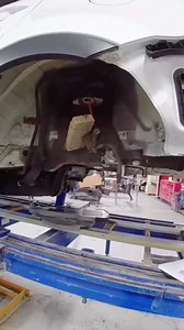 We had to remove the rear suspension on this car in order to replace the rear frame rail sections. Aftermarket trailer hitches can cause serious damage if you get rear ended! Be sure to check out the full length video of how this is done just posted on my Facebook & Instgram channels! #autobody #oddlysatisfying #collision #bodyshop #craftsmanship | BluecollarKyle