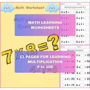 Printable Math Worksheets, Printable Multiplication Worksheets, Maths Learning, 23 Pages Multiplication Practice, - Etsy UK
