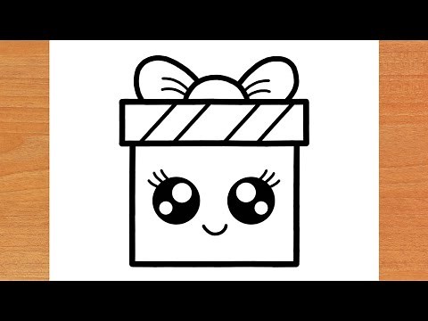 CÓMO DIBUJAR UNA LINDA CAJA DE REGALO FÁCIL PASO A PASO