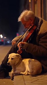 “This song kept her alive longer… maybe it can keep him alive too.” The old man didn’t say it for attention. He said it because the stray dog lying in his lap looked the same way his wife did in her last days — tired, trembling, holding on by threads. Thirty-four words that set the stage for a story filled with loss, memory, and the quiet bravery of someone who chooses love even after losing everything. Every evening, he played the same gentle lullaby. A melody cracked with age. A melody heavy w