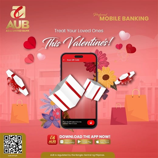 There are simple ways to show how much your loved ones mean to you ❤️ Scan to pay with your AUB Mobile Banking: 📱 Treat your special someone to a dinner—make a cashless payment at QR Ph merchants 🎁Scan to Pay and surprise them with a gift 🛍 How about a quick shopping spree at their favorite store? Whatever surprise you have in store for them, you can go cashless at AUB PayMate and QR Ph merchants. Just look for the AUB PayMate or QR Ph logo! Go digital and enroll your AUB preferred accounts i