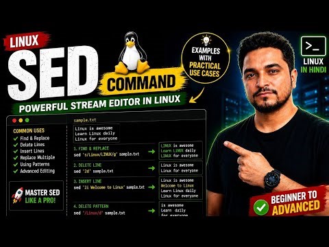 ⚡ Learn SED Command Before Your DevOps Interview 🔥 Complete Hindi Tutorial