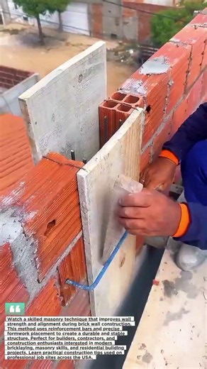 Smart Brick Wall Reinforcement Method #Construction #Masonry #USA