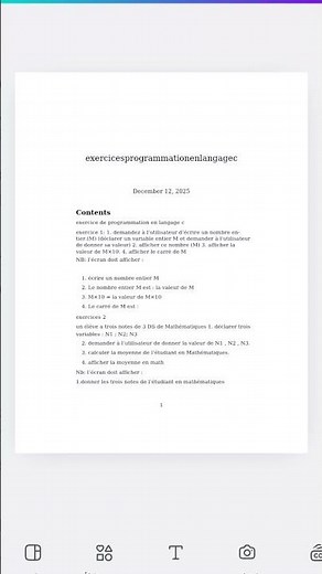 exercice de programmation en langage c