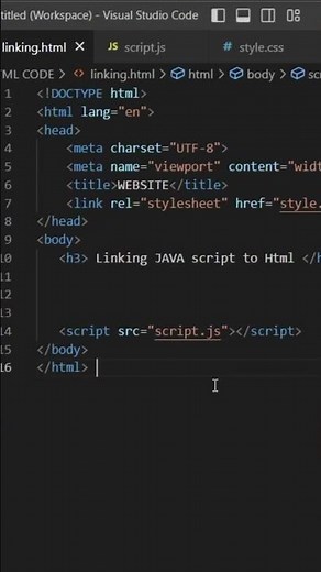 How to Link JavaScript to HTML in Visual Studio Code