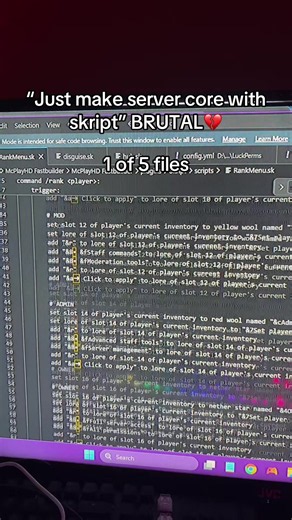 Anything but learn Java💀 Also ik this is super sloppy I was just making the base idea #minecraft #skript #java #minemenclub