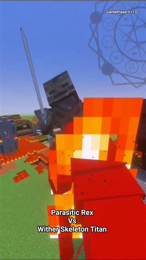Parasitic Rex(Craft Addons) Vs Wither Skeleton Titan(Rocketawayav57) #minecraft #mobbattle #mcpe