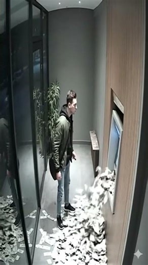 ATM Error Money flood #funny#bank#money