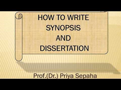 How to write Synopsis and Dissertation