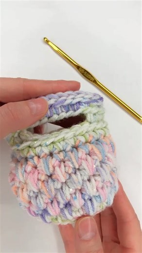 Crocheting with Colorful Pastel Yarn
