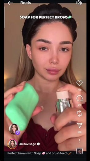 “Smart Eyebrow Hack with Soap | Instant Brow Lift at Home 💡✨ #makeup