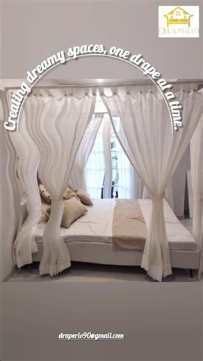 Bed Curtains Installation & Styling | Dreamy Bedroom Makeover | Draperio Furnishings #homedecorideas