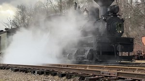 Shay No. 5 departs the depot with todays final Christmas at Cass departure! 🚂🚂 | Cass Scenic Railroad
