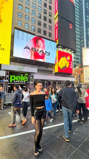My first Times Square billboard with Asian New York Fashion Week and Japanese designer Mikitakane ✨ So happy ❤️🥰 @asiannyfw @mikitakane.dress #timesquare #newyork #newyorkcity | Phuong Thao