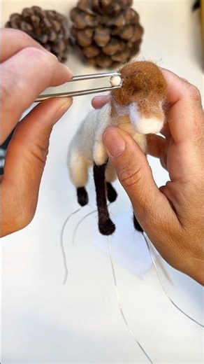 Needle felting a fox sculpture. Custom orders welcome! #needlefelting #fox #petcommission #wool