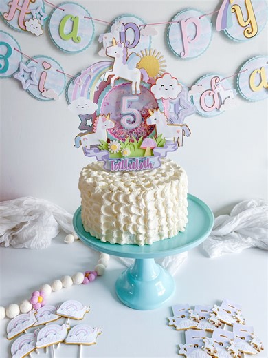 Unicorn Cake Topper|unicorn Theme Party|unicorn Birthday Decorations - Etsy