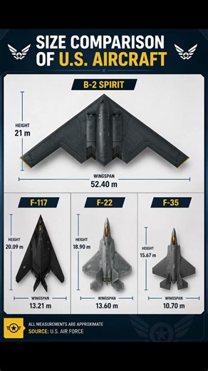 B-2 vs F-117 vs F-22 vs F-35: U.S. Aircraft Comparison ✈️ #b2 #f22 #F35 #MilitaryAviation #Shorts