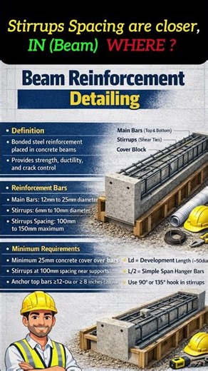 Beam Reinforcement Detailing Explained | Bars, Stirrups, Spacing & Site Rules
