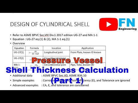 Shell thickness calculation of pressure vessel (part 1)