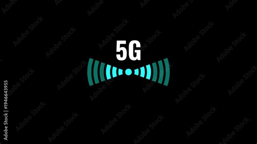 The five g cellular network symbol with radiating signal waves indicates a strong and high speed wireless data connection for modern devices