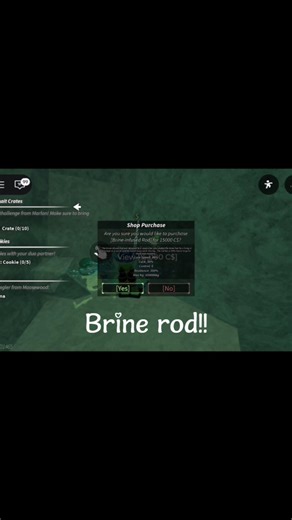 Getting the new brine rod in Roblox fisch!!