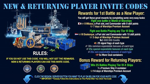 New Player and Returning Veteran Player Invites Codes (New Rewards) - EU - NA - ASIA