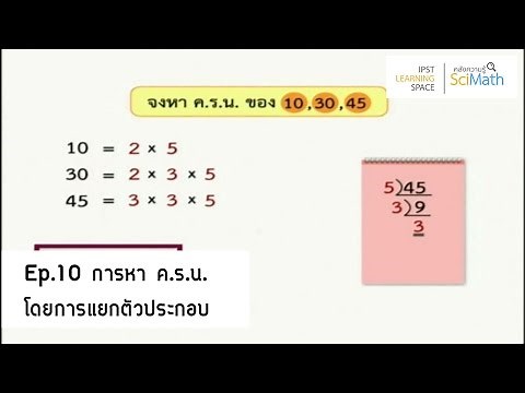 ตอนที่ 10 การหา ค.ร.น. โดยการแยกตัวประกอบ