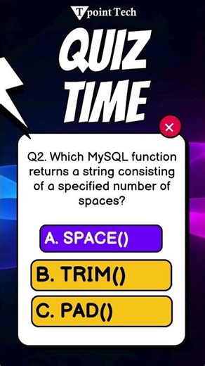 MySQL MCQs | MySQL Practice Questions & Answers | Tpoint Tech