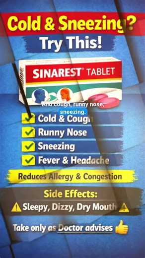 Cold & Sneezing? Try This Tablet 🤧💊 | Sinarest Uses & Side Effects