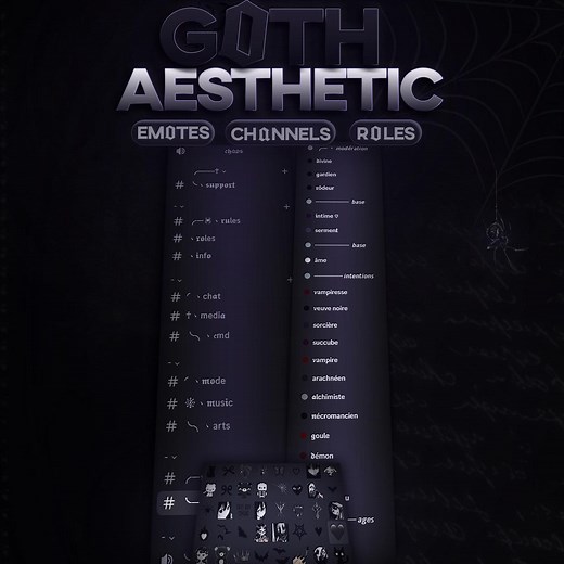 Dark Goth Template Server Discord | (emojis - Channels - Roles)   Configuration | Emo, Minimalist, Dark, Black, Occult, Vampire, Halloween - Etsy