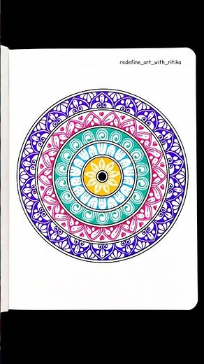 Beginner Mandala Art Tutorial 🎨✨ | Relaxing Mandala Coloring