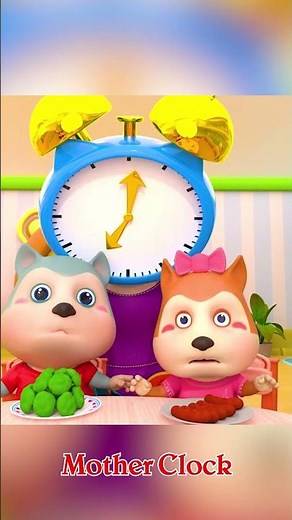 Mother Clock Takes Care Of The Baby ⏰ #babysongs #kidssongs #nurseryrhymes #shorts