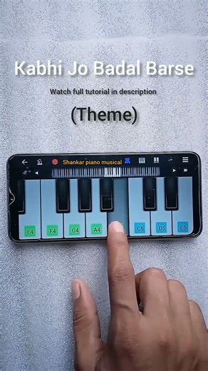 Kabhi Jo Badal Barse Hindi Song // mobile Piano Tutorial // Theme Song // 2025// #shorts