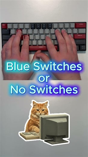 Which Switch Sounds Better? Blue vs. No Switches! 🔵💨 #keyboard#mechanicalkeyboard#switches#asmr