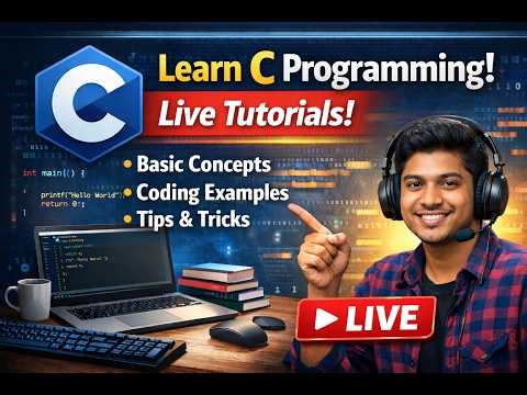 Watching and practices C language live with code with harry