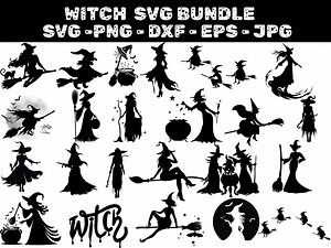 Witch SVG Bundle: Halloween Clipart, Witch Silhouette (instant Download) - Etsy UK