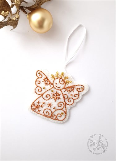 Embroidered Felt Angel Ornaments, Handmade Wool Felt Angels, Christmas Decor, 8x7 Cm - Etsy