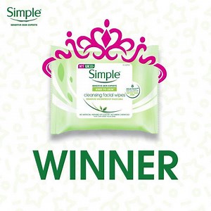 The Most Wanted & Most Voted Cleansing Wipe 2018 award goes to SIMPLE! Presented by Watsons & Guardian🎉🏅 | Simple Skincare Malaysia
