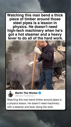 HE IS FOLDING TREES BY HAND