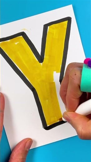 🖍️🔤 How to Draw, Color, and Write Uppercase Letter Y|#alphabetcrafts #alphabetletters #learnenglish