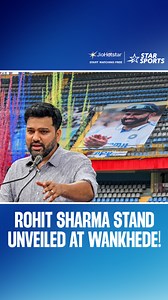 634K views · 17K reactions | A moment of immense honour, as a stand in Wankhede has been named after Rohit Sharma!  The T20 World Cup & Champions Trophy winning captain shared a heartfelt message, expressing his gratitude and joy on this special occasion.  Watch him next #IPLOnJioStar #MIvDC 21 MAY, 6:30 PM | LIVE on Star Sports 1, Star Sports 1 Hindi, Star Sports 2, Star Sports 2 Hindi & JioHotstar! | Star Sports | Facebook
