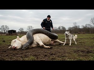 Brave Husky Saves Cow from Giant Python | Incredible Rescue Caught on Camera