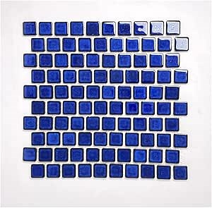 Tenedos 1x1 Cobalt Blue Square (Exact Size 1-1/8 in.) Brick Porcelain Mosaic Floor Wall Pool Tile Backsplash on Mesh 12x12 for Kitchen, Swimming Pool, Bathroom Shower, Accent Decor (1 Sheet)