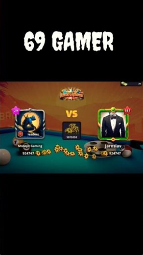 8 Ball Pool Vs Gameplay 🔱 69 GAMER Vs With Jaroslav #shorts