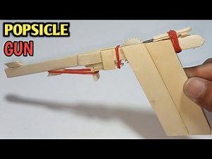 Amazing Popsicle Stick Gun with Gear Mechanism | DIY Rubber Band Gun | Cardboard Crafting Idea